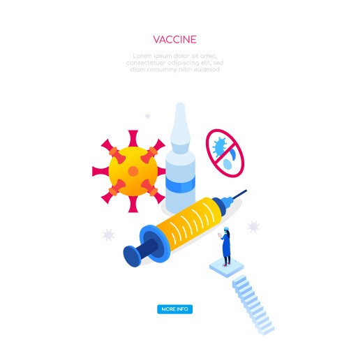 2.5d新冠疫苗插画矢量素材