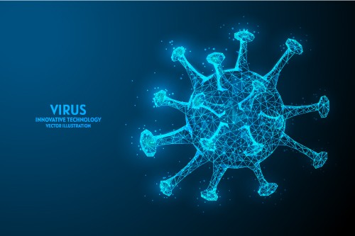 蓝色疫情防疫新冠病毒预防宣传矢量素材