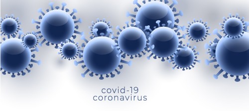 蓝色疫情宣传新冠病毒矢量素材