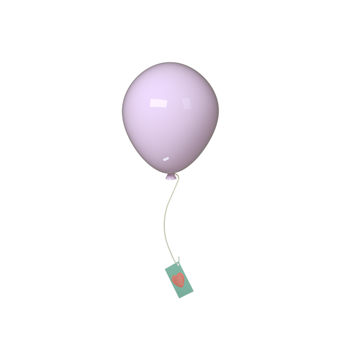 粉色简约气球卡片装饰元素免抠素材