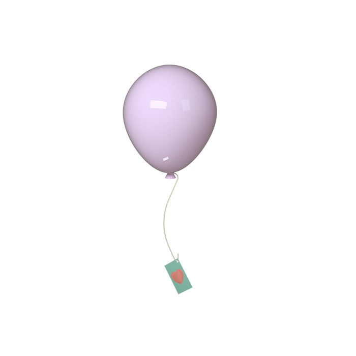 紫色简约气球卡片装饰元素免抠素材