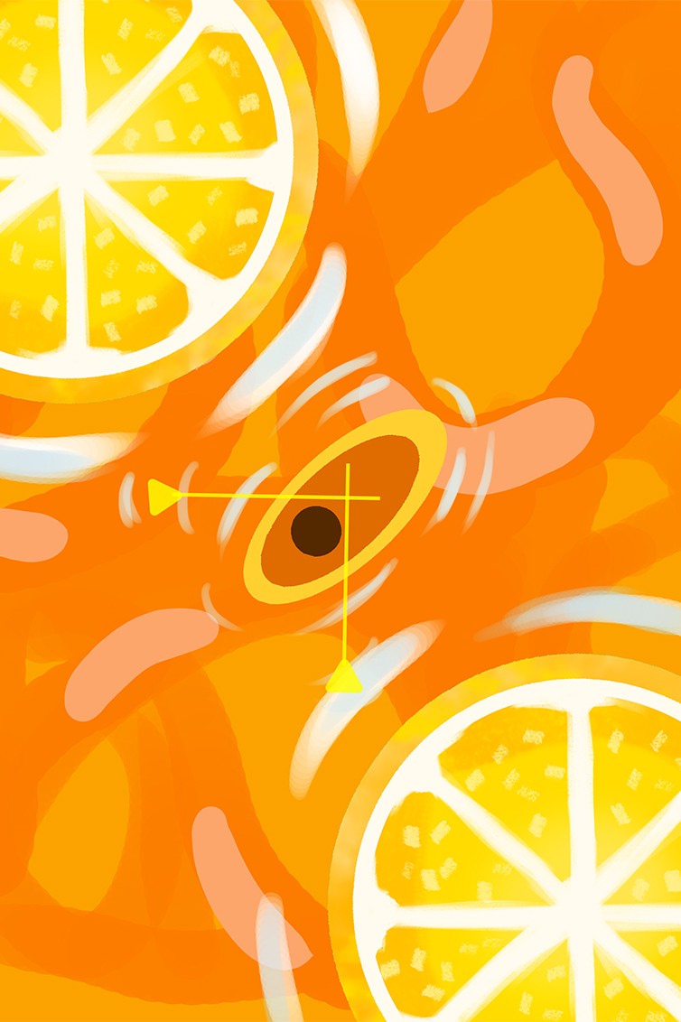 手绘大暑清凉柠檬插画背景免抠素材