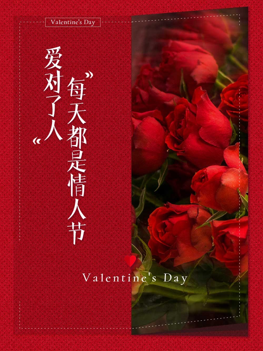 浪漫红色玫瑰花情人节海报背景