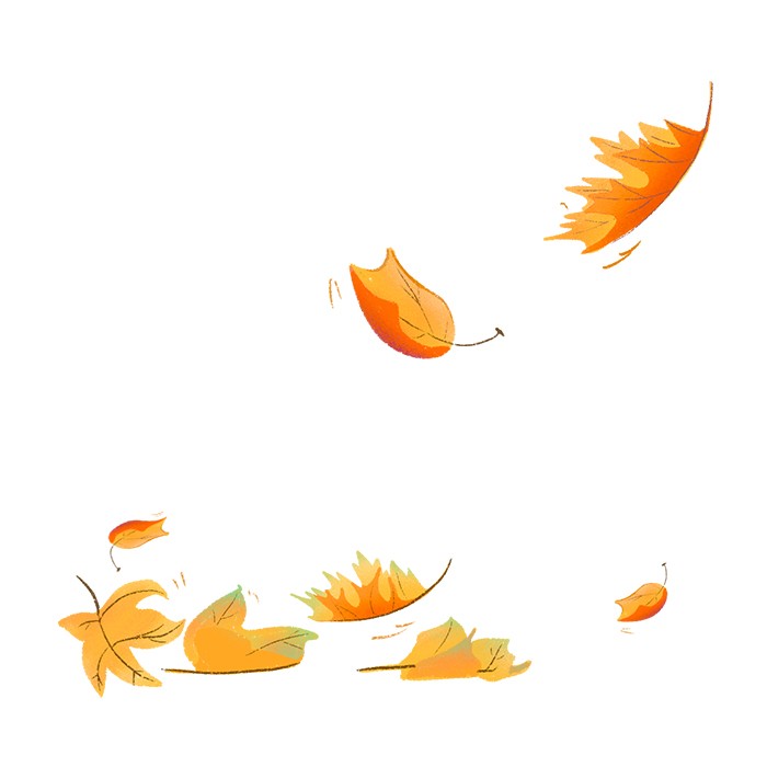 黄色手绘立秋枫叶动植物元素免抠素材