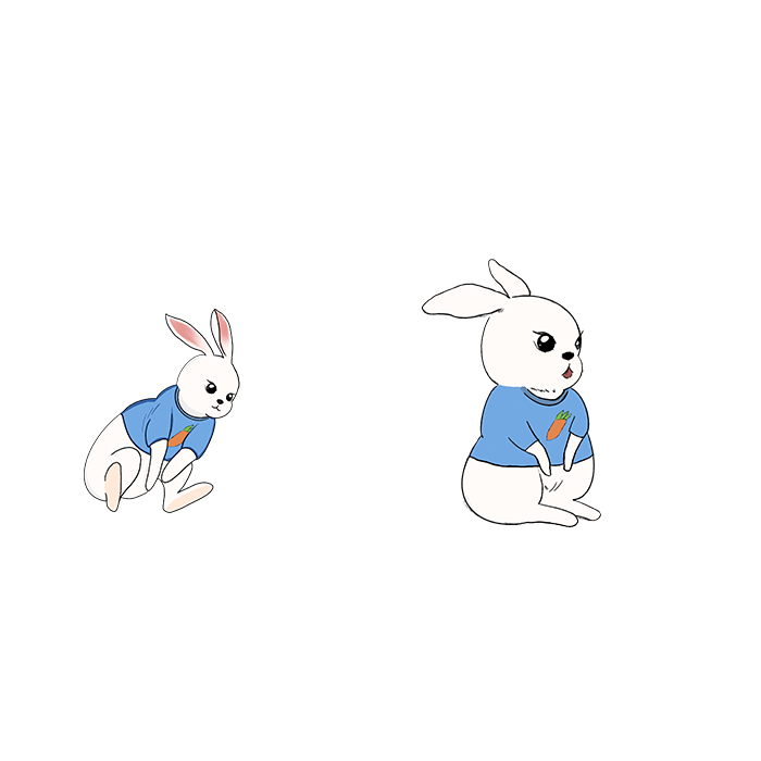 兔子小白兔手绘卡通图元素免抠素材