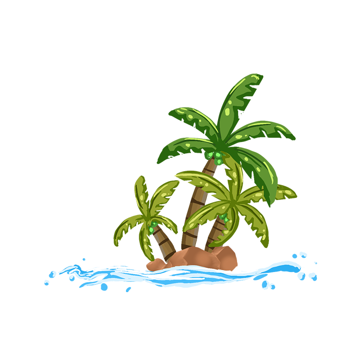 夏天大暑清涼海邊椰子樹椰子免摳元素