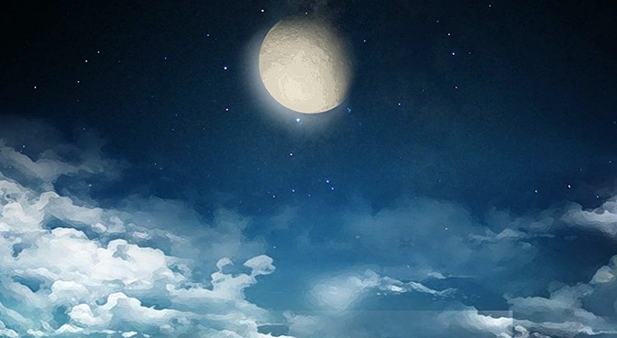 中秋节明月月亮夜色云朵免抠背景