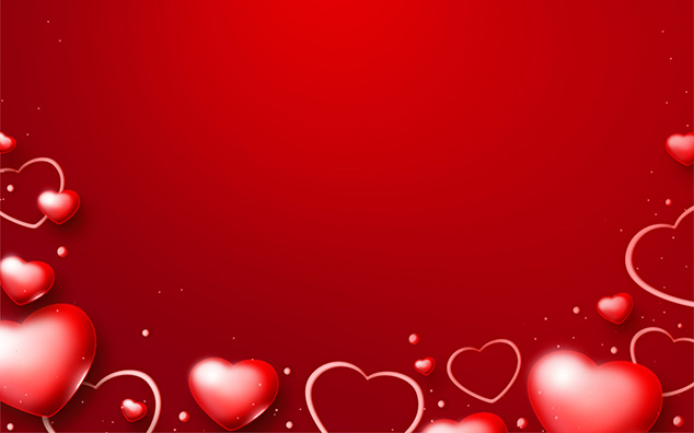 红色爱心情人节520表白日主题背景