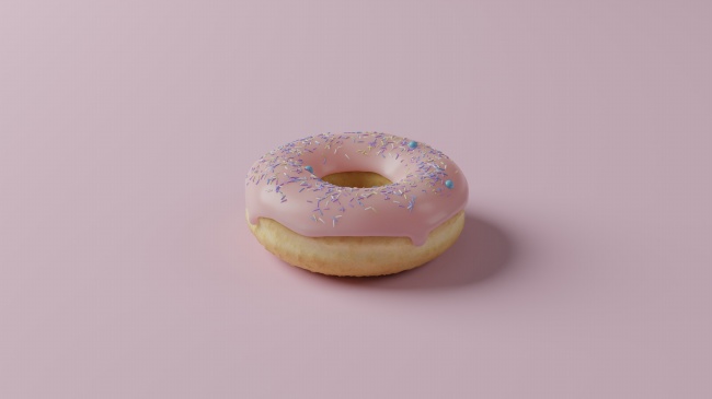 粉色奶油甜甜圈图片