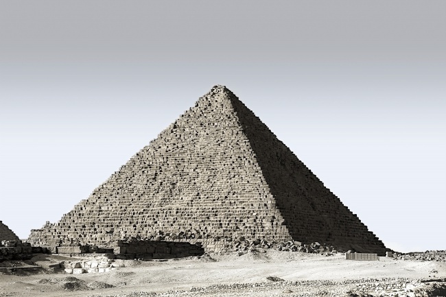 古埃及金字塔黑白图片