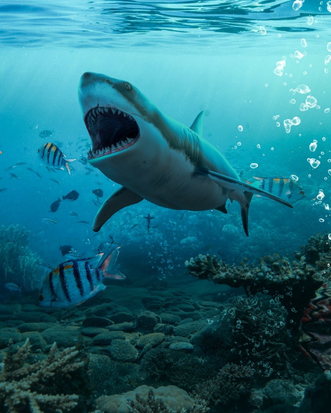 深海野生大鲨鱼图片