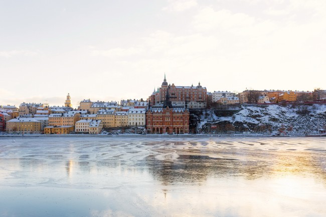瑞典城市冬天图片