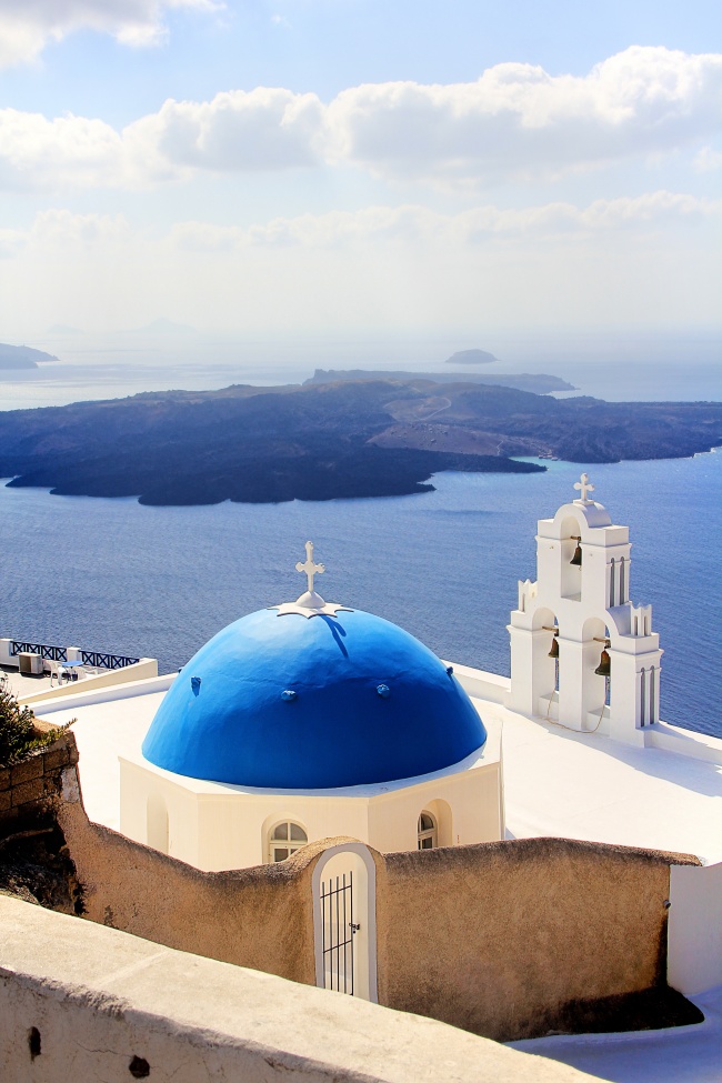 希腊爱情海蓝色建筑图片