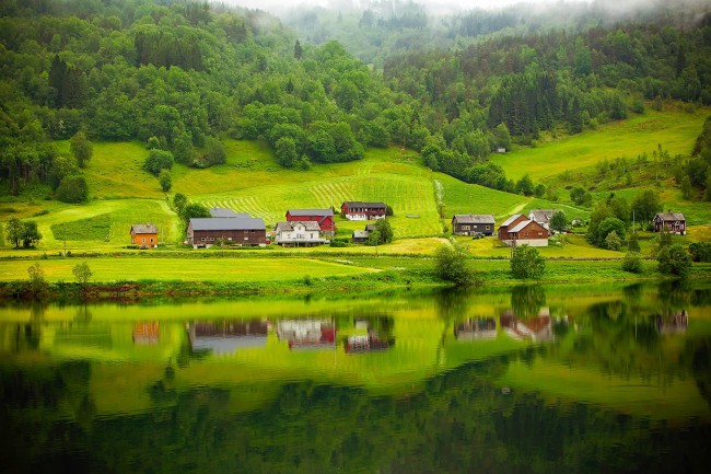 挪威乡村风景图片