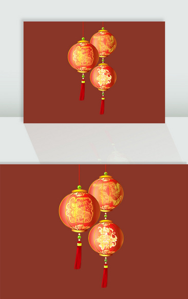 中国风喜庆红灯笼春节素材
