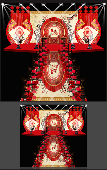 红色中式主题婚礼设计