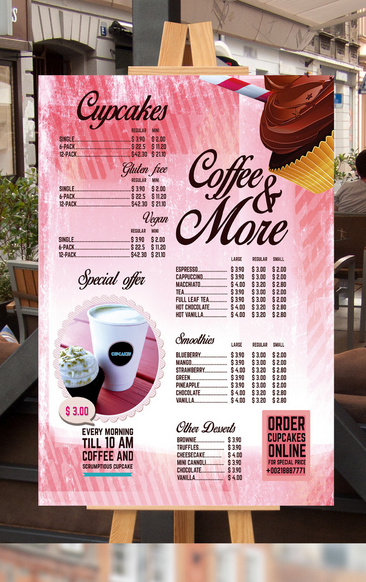 甜品咖啡菜单海报