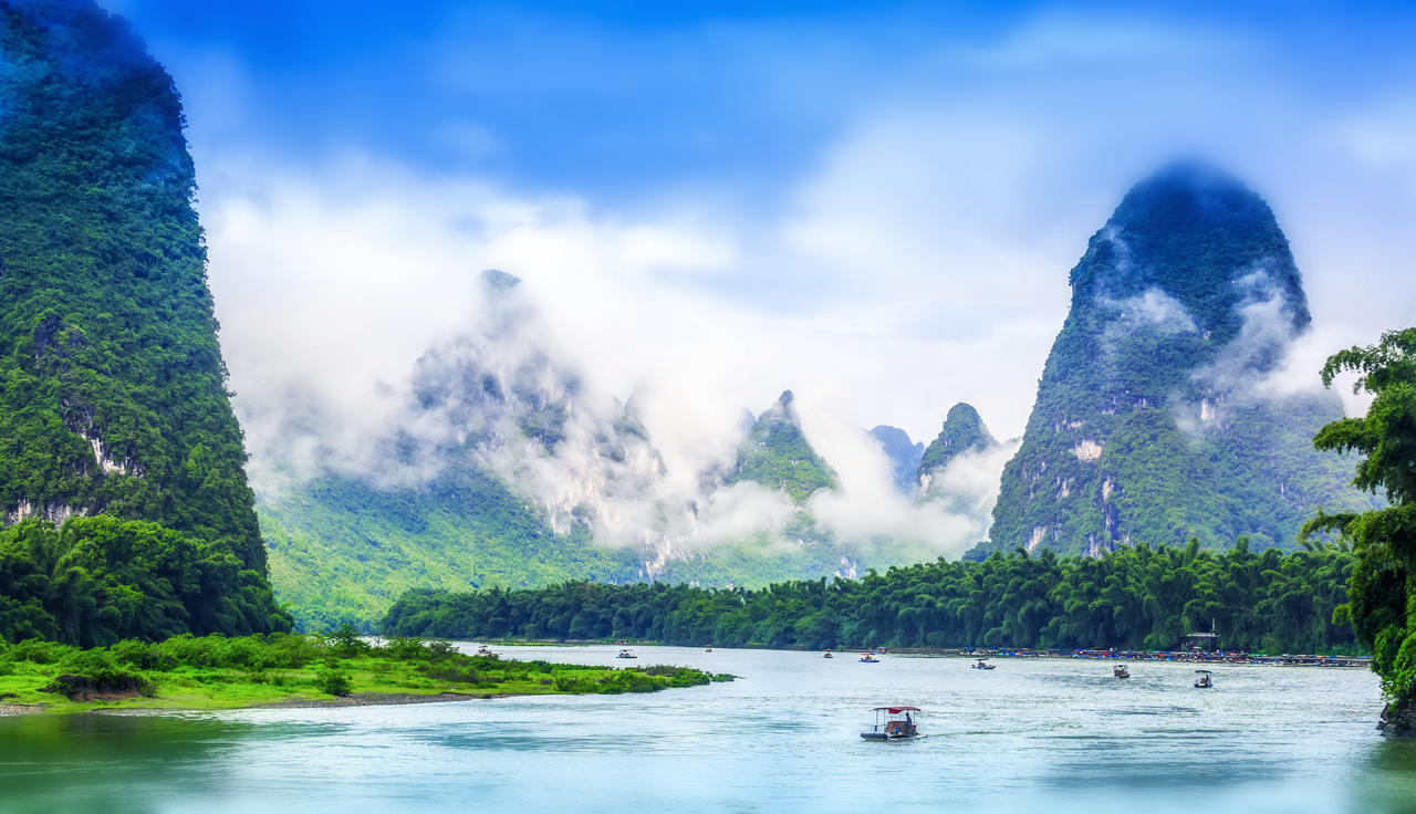 河流山脉风景桂林旅游