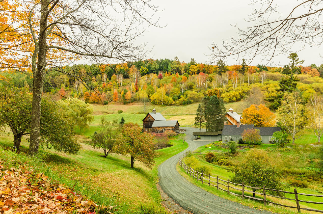 秋天農場的美麗風景