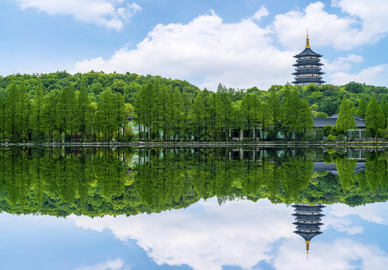杭州西湖秀麗的風景杭州旅游